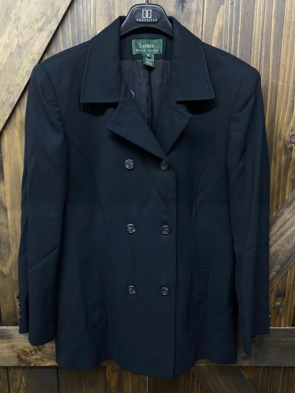 VTG Lauren Ralph Lauren USA worsted wool double breasted suit jacket blazer, 16